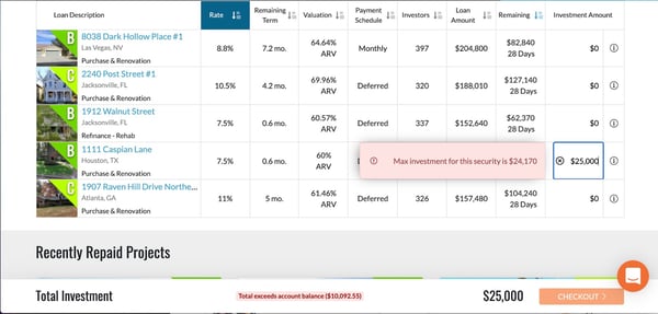 Real-Time Contextual Investment Error Messaging