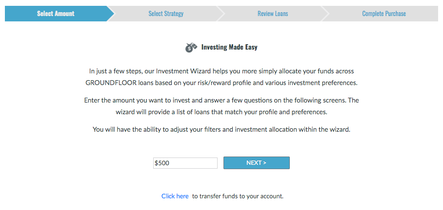 Sign into your Investor Account to get started with the Investment Wizard.