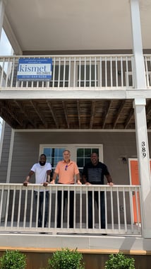 Greg Mortimer (center) and two of his colleagues, Mike (left) and Jamal (right).